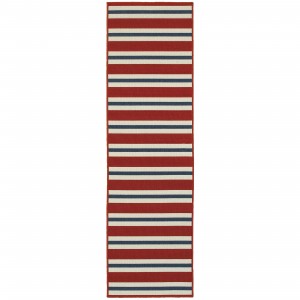 Beachcrest Home Kailani Red/White Indoor/Outdoor Area Rug BCMH2294
